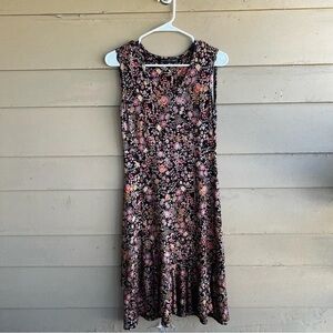 Peruvian Connection Floral Dress - Black and Pink